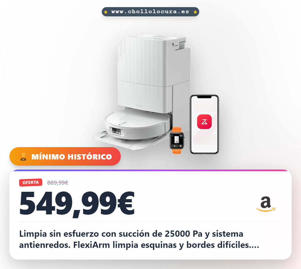Consigue el robot aspirador Roborock Qrevo Edge 2 con succión de 25000 Pa y fregado avanzado en oferta