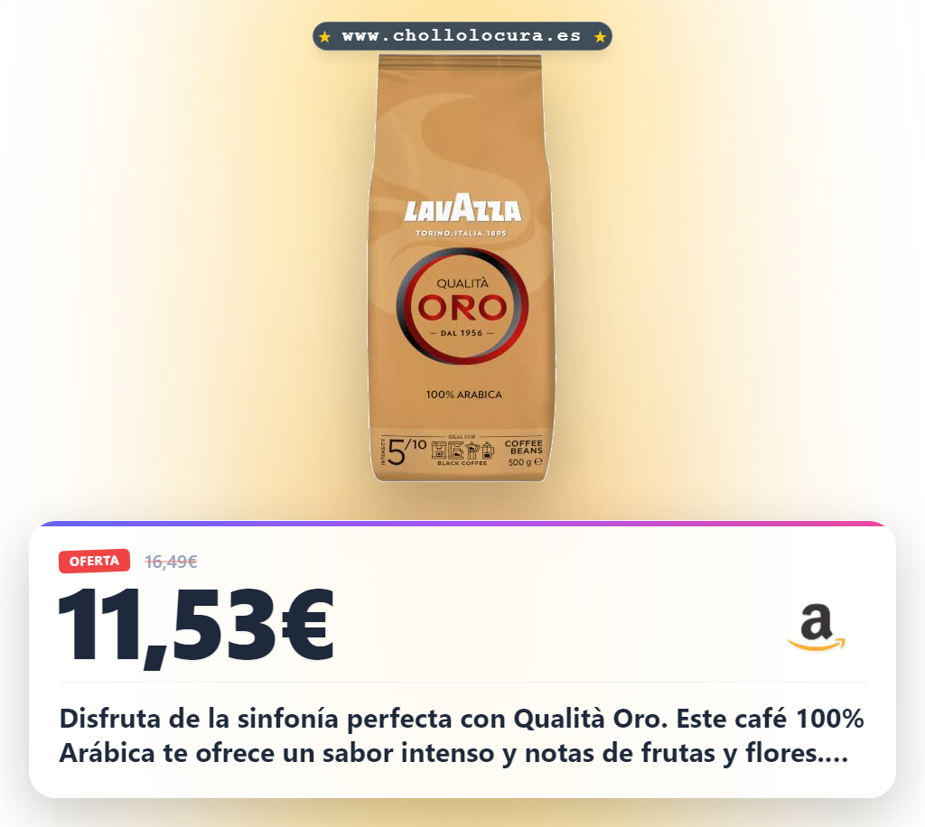 Aprovecha el café molido Lavazza Qualità Oro 100% Arábica para tu espresso de sabor excepcional