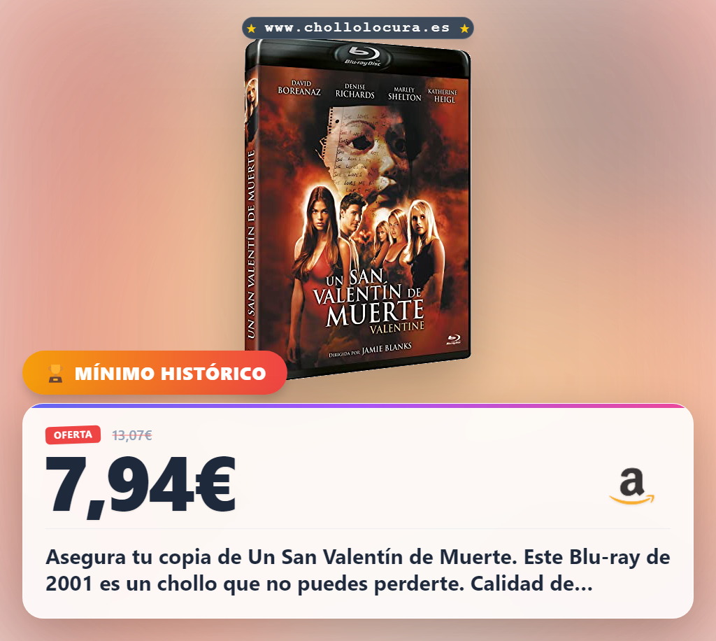 Compra Un San Valentín de Muerte BD 2001 Blu-ray: el clásico terror a precio de chollo en oferta histórica