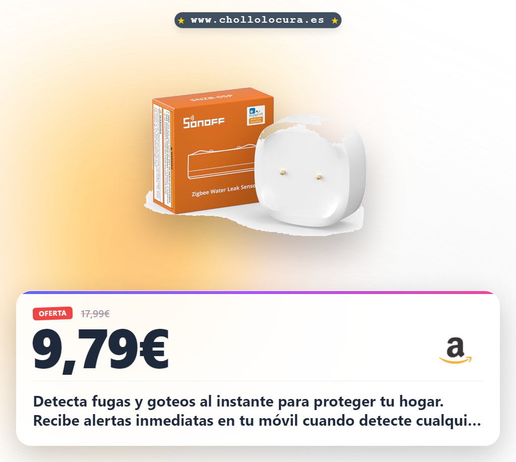 Aprovecha el detector de agua Zigbee SNZB-05P para detectar fugas en sótanos y baños con alertas inteligentes