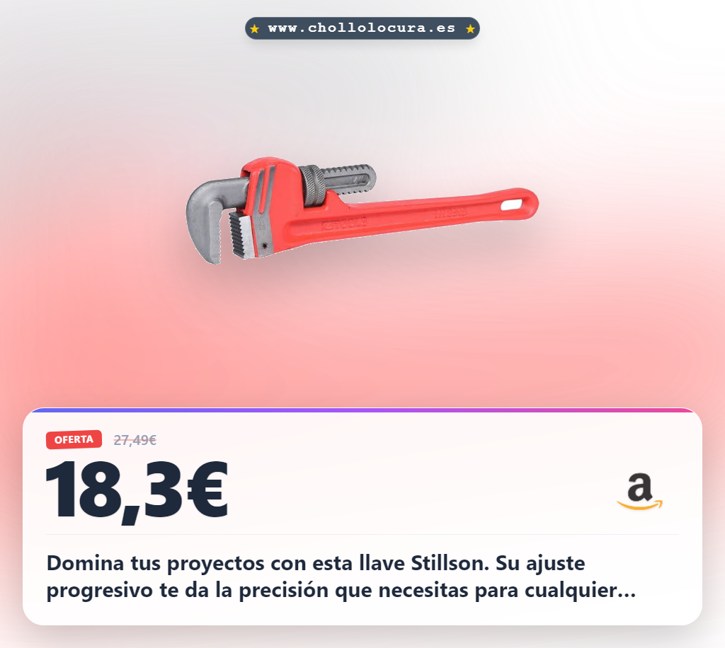 Encuentra la llave Stillson KS Tools 111.3515 de acero para uso con una sola mano en oferta histórica