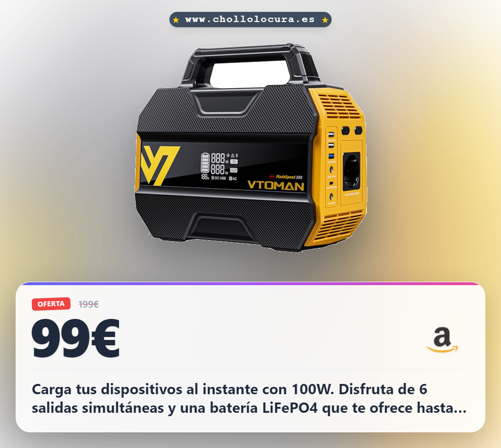Aprovecha la estación de energía portátil FlashSpeed 300 con batería LiFePO4 y carga rápida en oferta histórica