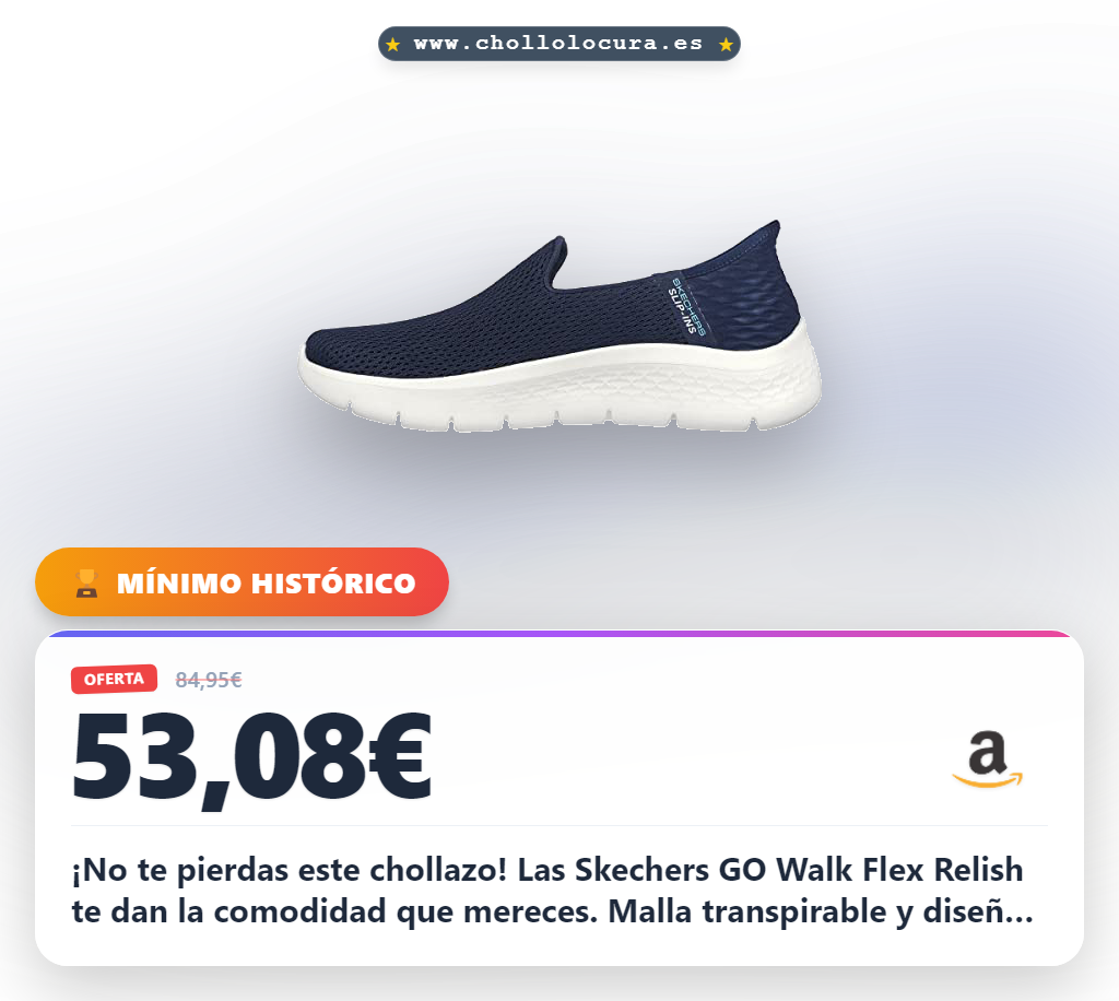 Aprovecha las Skechers GO Walk Flex Relish, zapatillas de mujer con malla transpirable y estilo casual en oferta