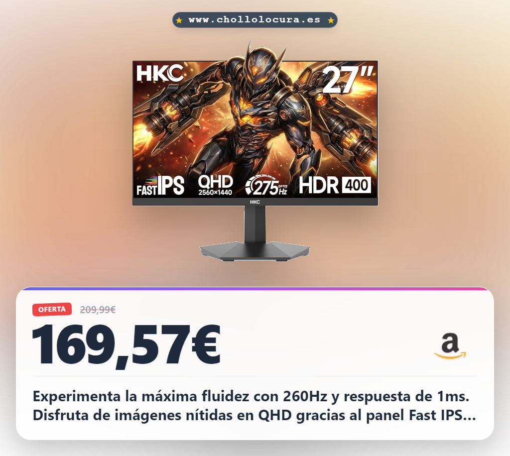 Experimenta la máxima fluidez con 260Hz y respuesta de 1ms. Disfruta de imágenes nítidas en QHD gracias al panel Fast IPS. Los colores son vibrantes y el Eye-Care te garantiza una visualización cómoda durante largas sesiones de juego.