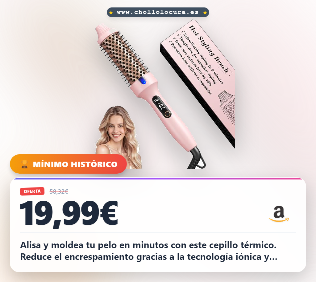 Alisa y moldea tu pelo en minutos con este cepillo térmico. Reduce el encrespamiento gracias a la tecnología iónica y cerámica. Ajusta las 6 temperaturas para cada tipo de cabello y disfruta de un acabado brillante y suave.