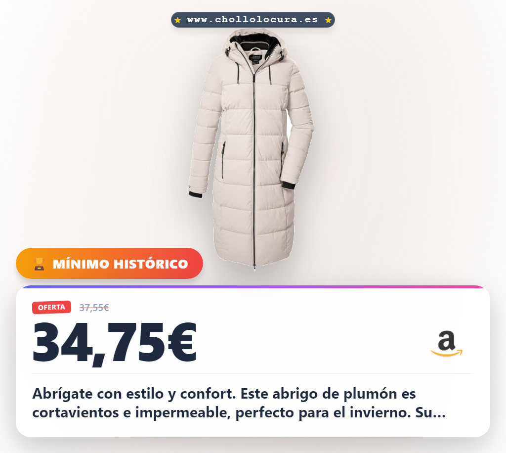 Aprovecha este abrigo funcional mujer en plumón con capucha KOW 56 WMN QLTD CT en oferta histórica