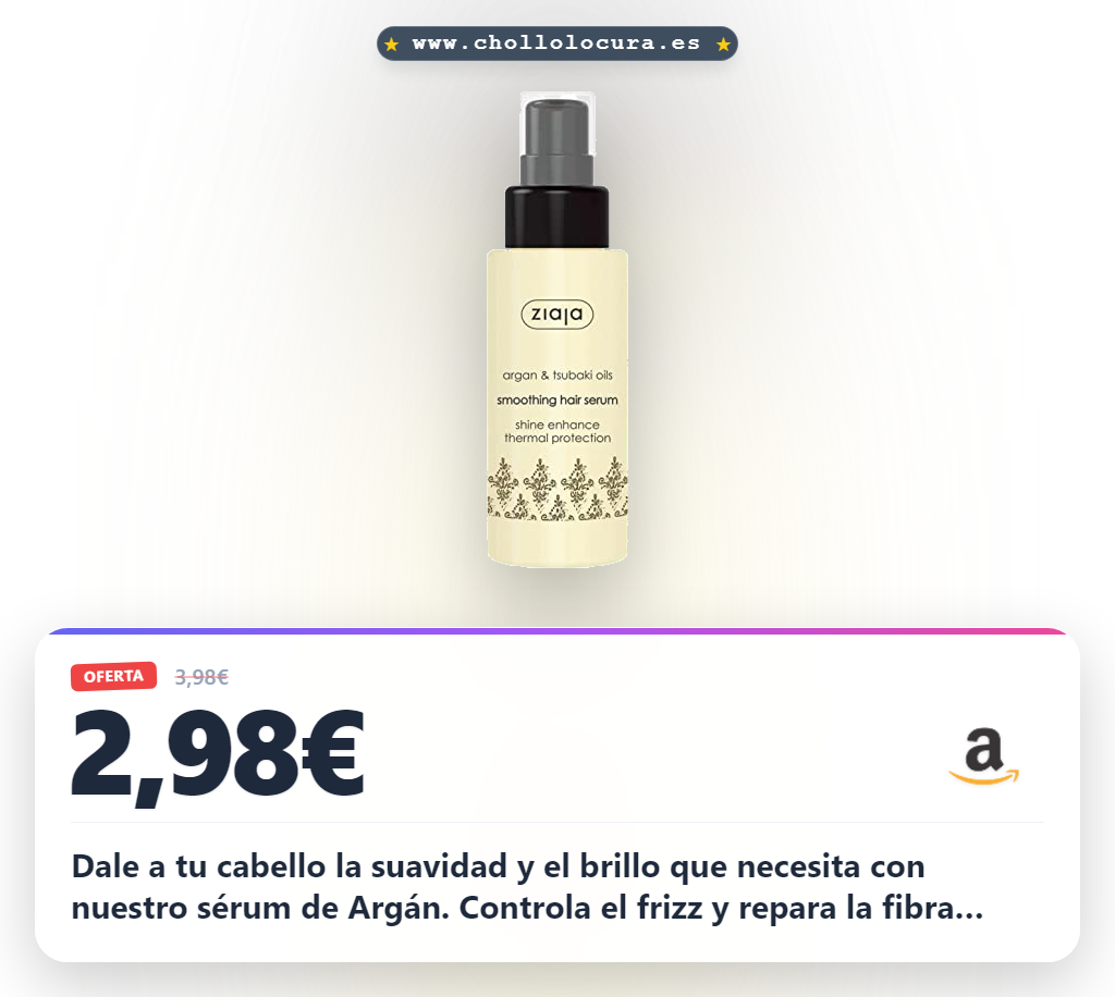 Dale a tu cabello la suavidad y el brillo que necesita con nuestro sérum de Argán. Controla el frizz y repara la fibra capilar para un cabello fuerte y manejable. Su fórmula vegana es perfecta para una hidratación profunda sin necesidad de aclarado.