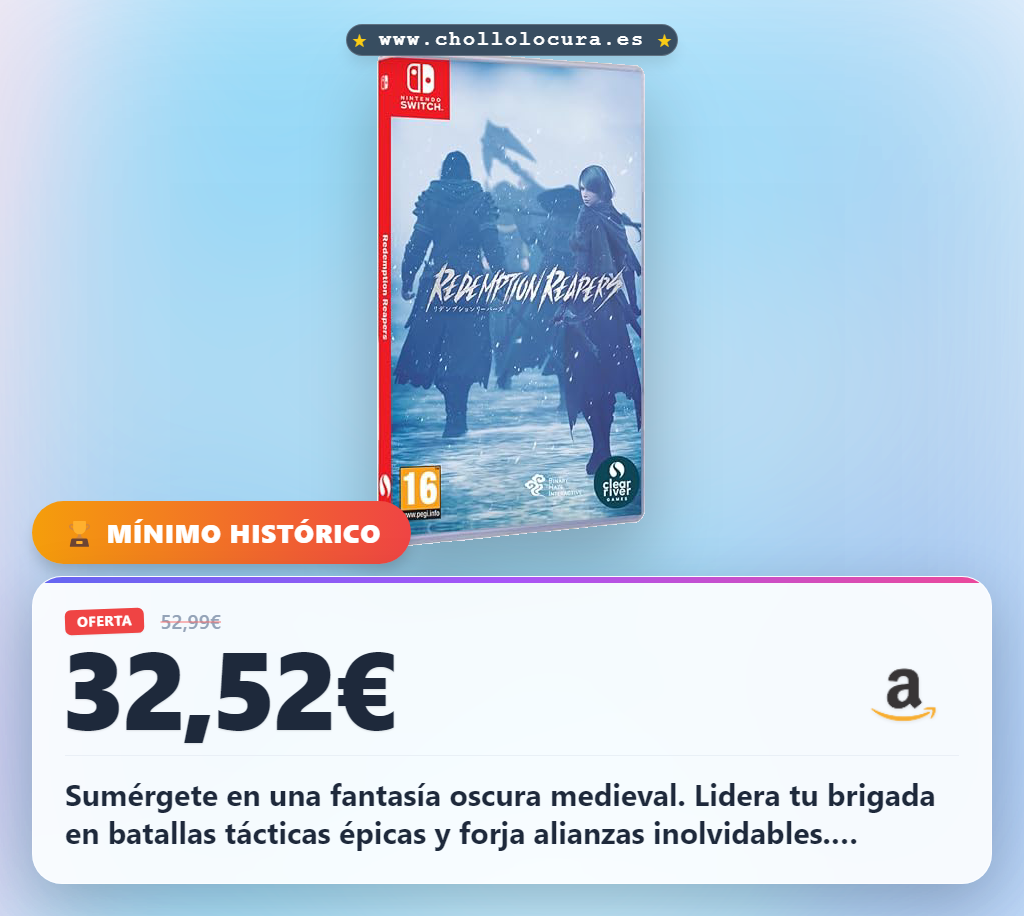 Descubre Redemption Reapers: Fantasía oscura medieval y batallas tácticas en Nintendo Switch al mejor precio