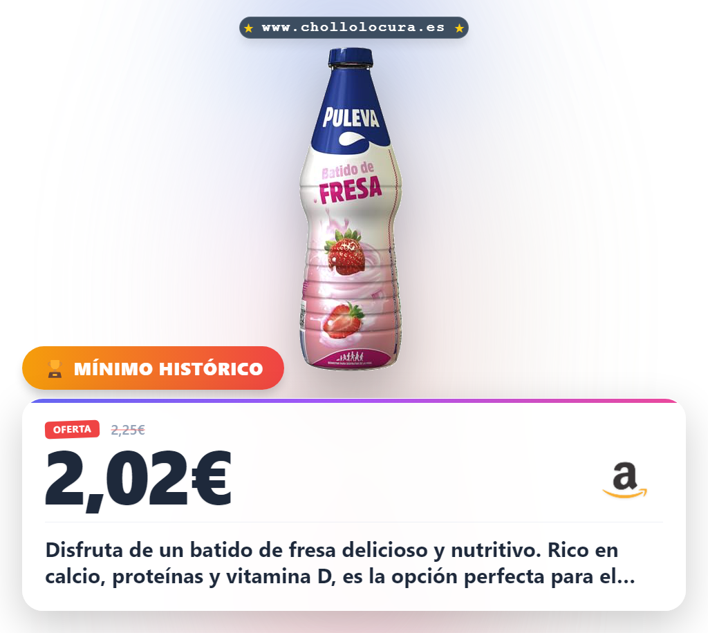 Aprovecha el batido Puleva de fresa rico en calcio y proteínas para desayunos y meriendas