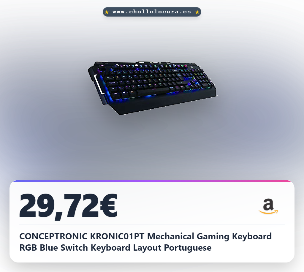 CONCEPTRONIC KRONIC01PT Mechanical Gaming Keyboard RGB Blue Switch Keyboard Layout Portuguese