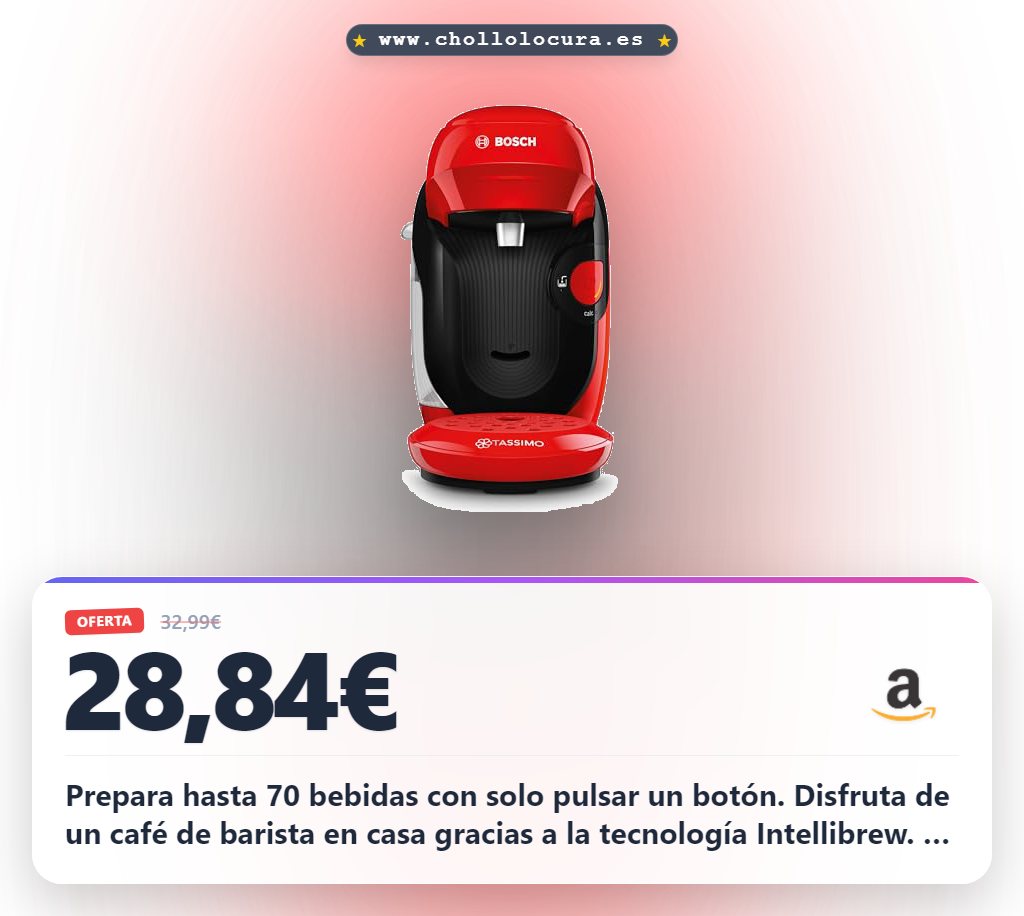 Disfruta de hasta 70 bebidas con la cafetera Tassimo Style Bosch OneTouch compacta en oferta al mejor precio