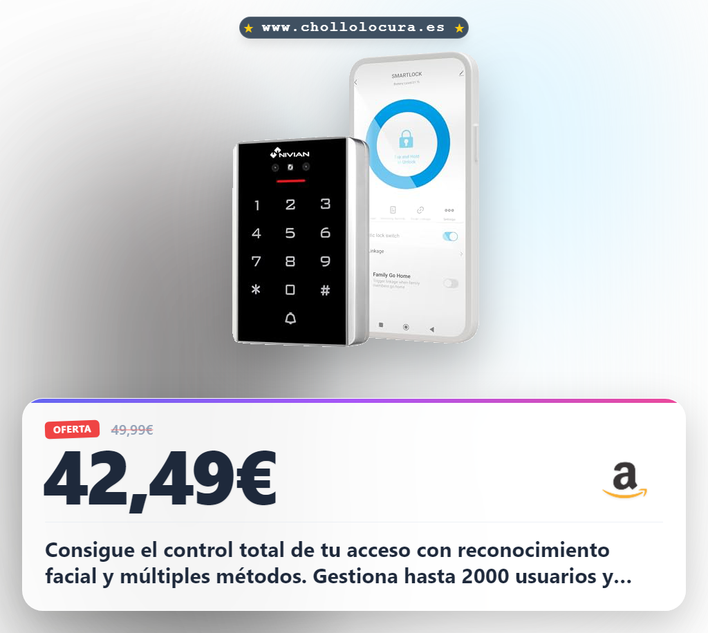 Consigue control de acceso inteligente con reconocimiento facial y app Tuya Smart IP68 al mejor precio