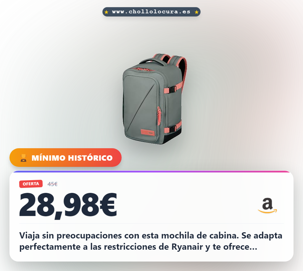 Aprovecha la mochila de cabina Ryanair Underseater para equipaje de mano con material Recyclex al mejor precio