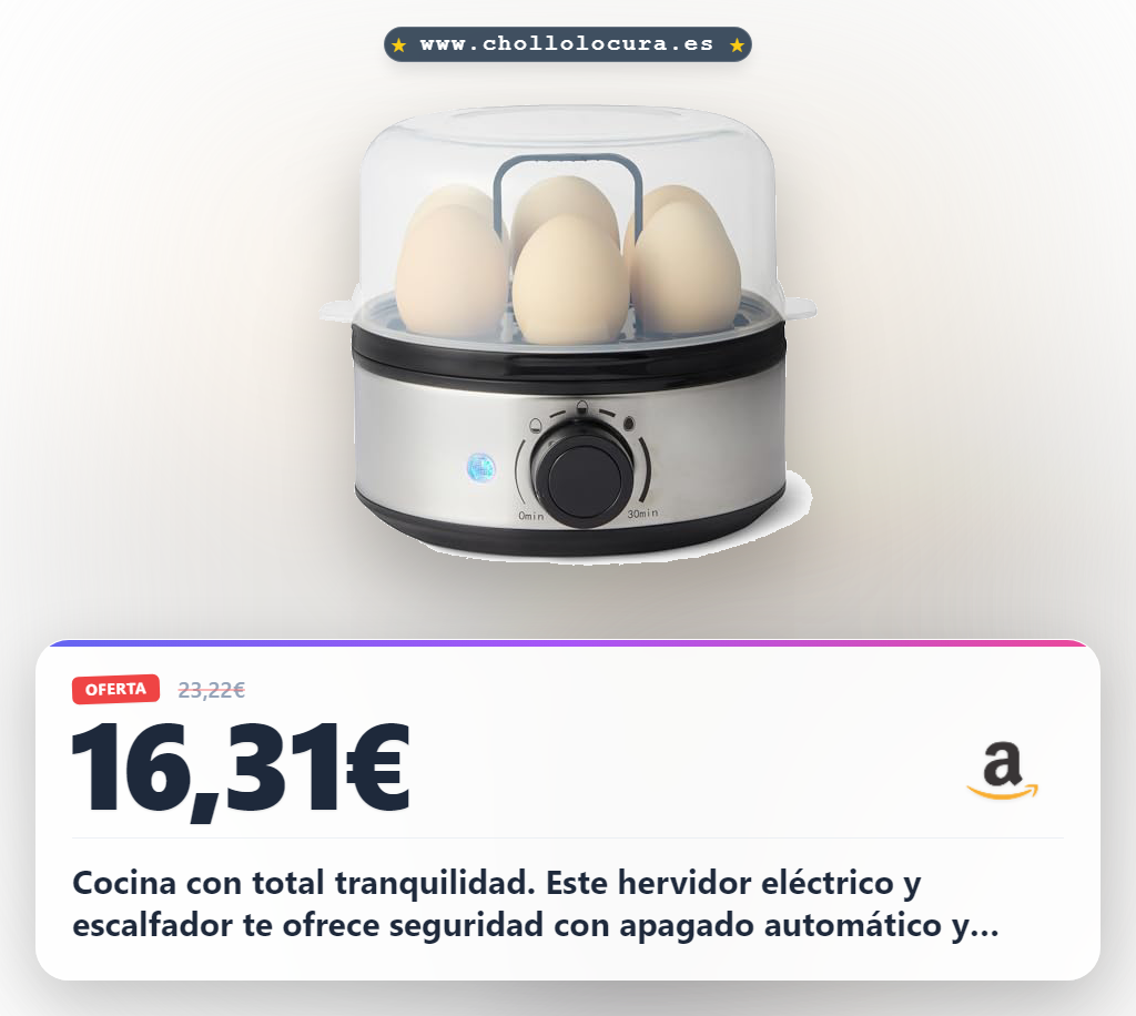 Compra el hervidor eléctrico y escalfador de huevos negro sin BPA con seguridad al mejor precio