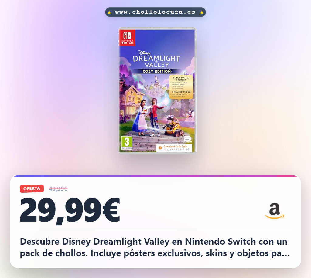 Aprovecha el pack de chollos Disney Dreamlight Valley para Nintendo Switch con exclusivos y skins al mejor precio