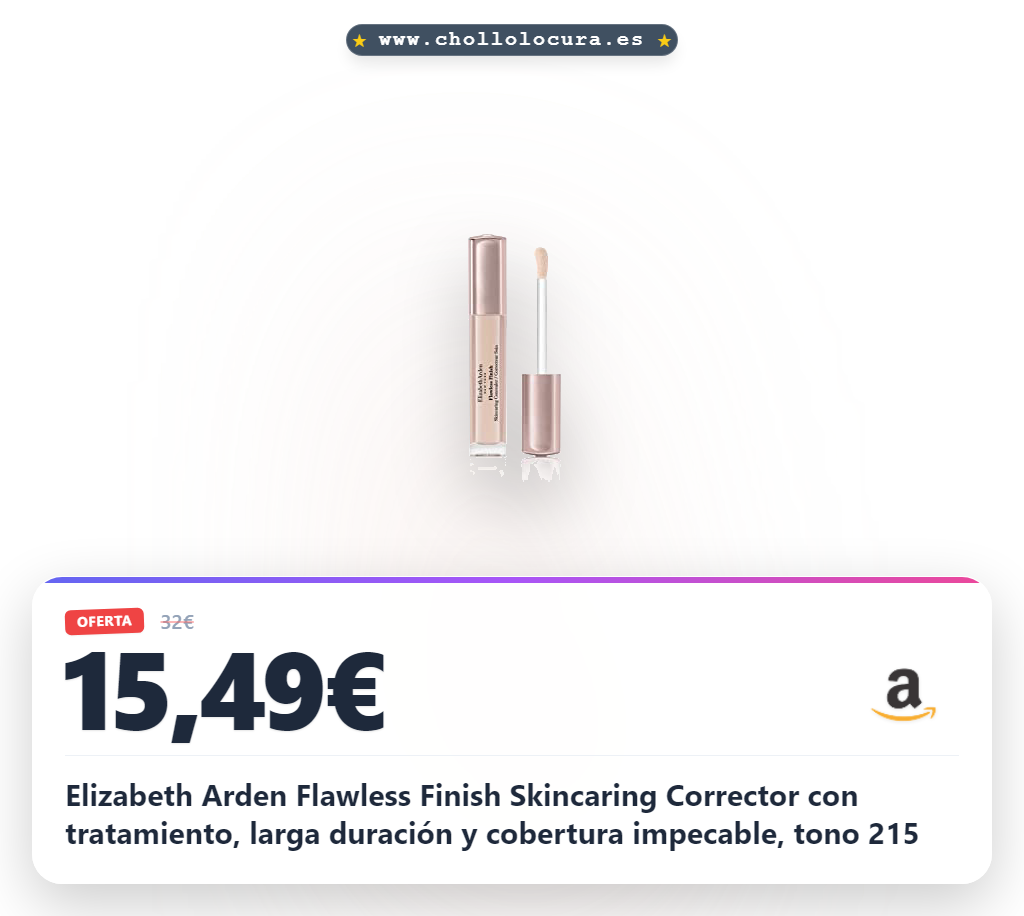 Elizabeth Arden Flawless Finish Skincaring Corrector con tratamiento, larga duración y cobertura impecable, tono 215