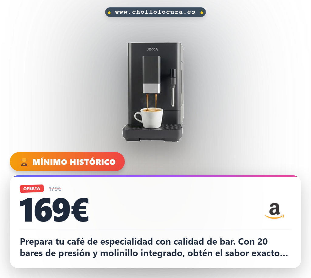 Aprovecha esta cafetera superautomática de 20 bares con molinillo integrado y vaporizador profesional a precio de chollo