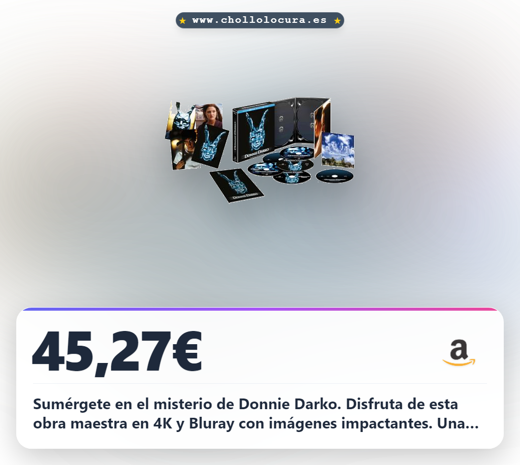 Consigue Donnie Darko 4K Bluray con extras. La mejor película de ciencia ficción y acción para disfrutar hoy.