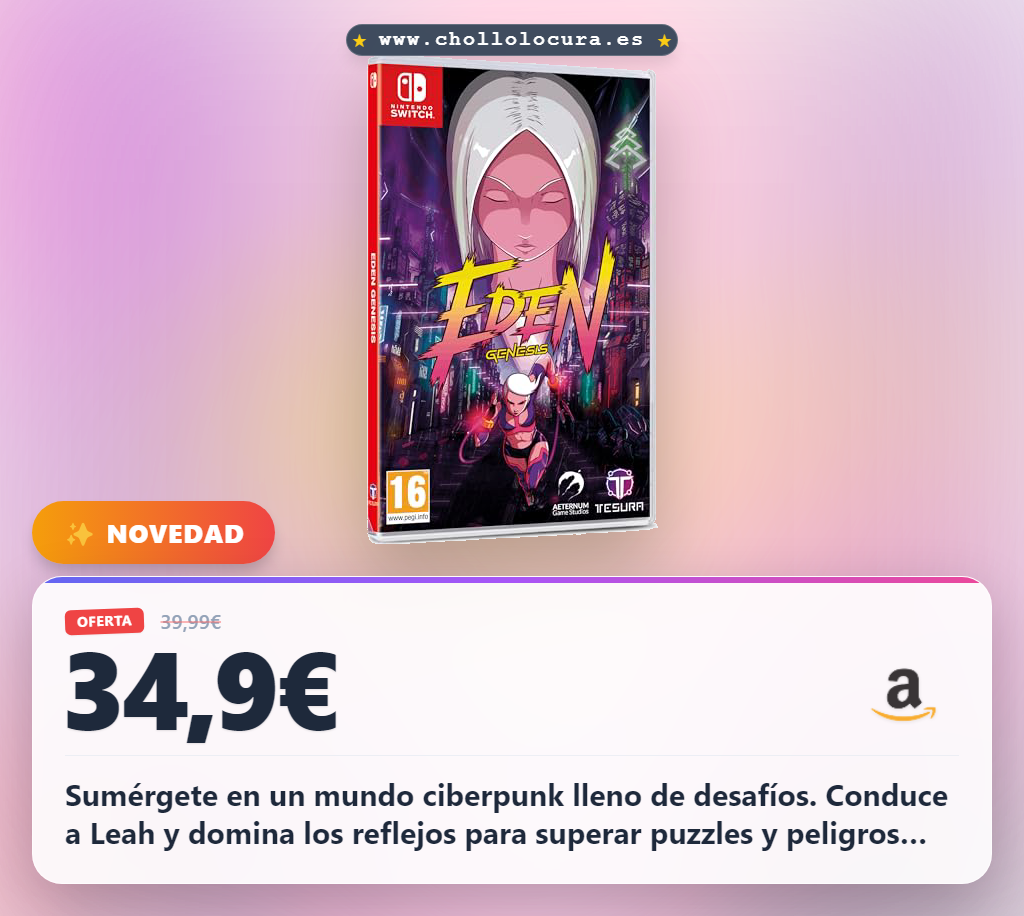 Consigue Eden Genesis para Nintendo Switch con historia ciberpunk y desafíos de plataformas al mejor precio