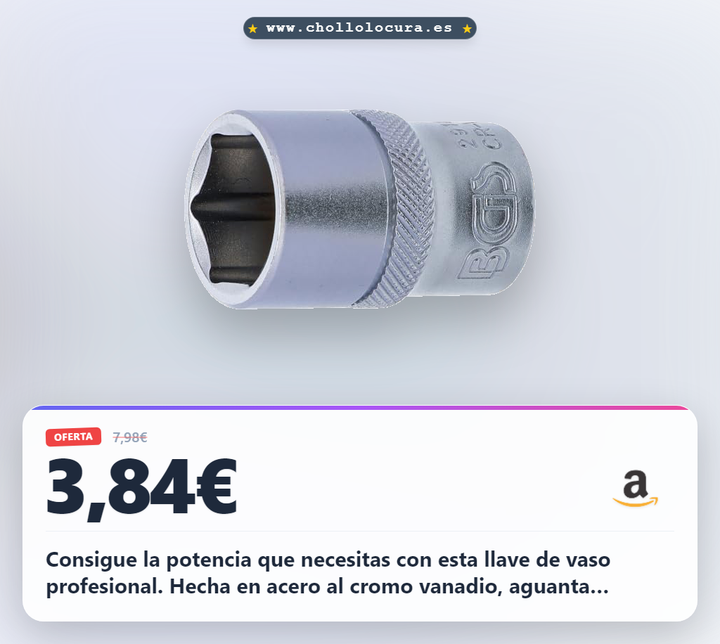 Consigue la llave de vaso profesional 18mm en acero al cromo vanadio con pro torque y acabado cromado mate.