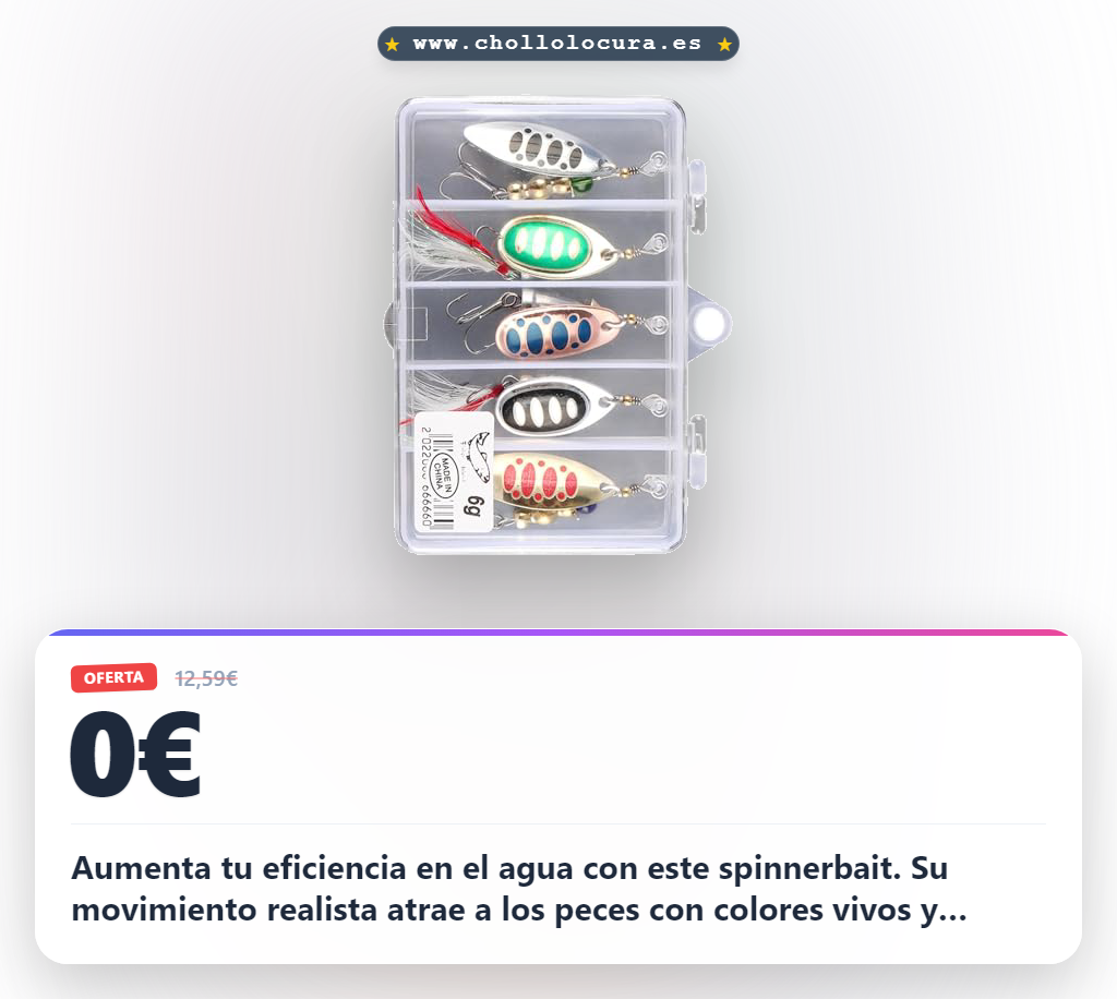 Descubre el spinnerbait Bass Fishing kit con cajas de aparejo para truchas y salmón a precio de chollo