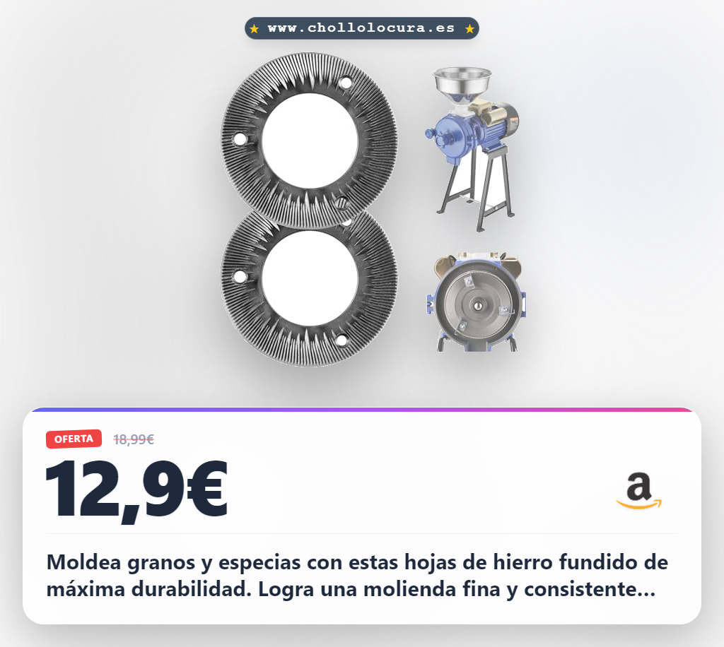 Encuentra las hojas de molienda VEVOR GM-001, GM-002 y GM-003. Placas de hierro fundido para molienda fina al mejor precio.
