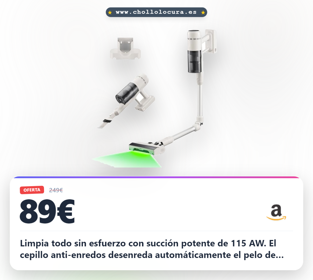 Aprovecha la aspiradora Roborock H60 sin cable con succión 115 AW y cepillo anti-enredos en oferta