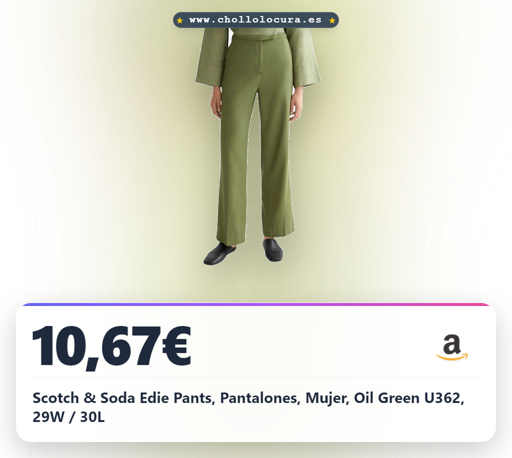 Scotch & Soda Edie Pants, Pantalones, Mujer, Oil Green U362, 29W / 30L