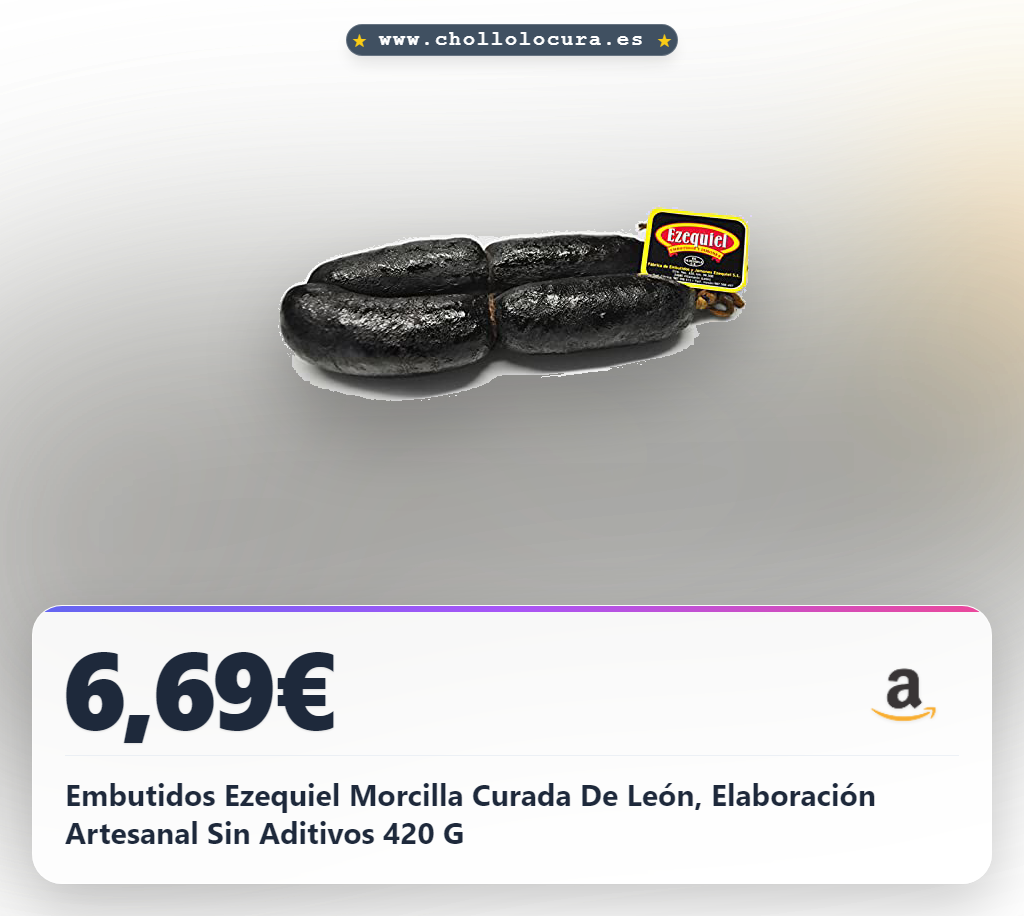 Embutidos Ezequiel Morcilla Curada De León, Elaboración Artesanal Sin Aditivos 420 G