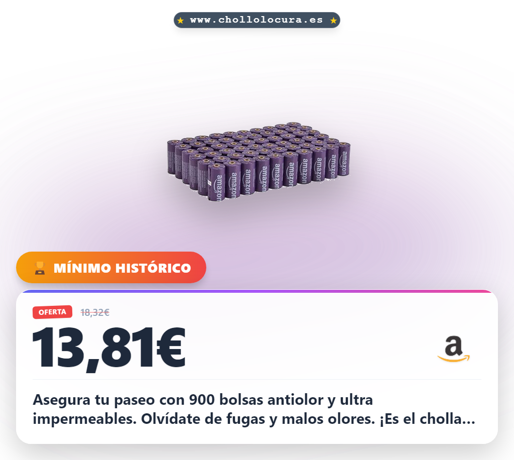 Llévate el pack de 900 bolsas grandes para perros, antiolor y a prueba de fugas al mejor precio