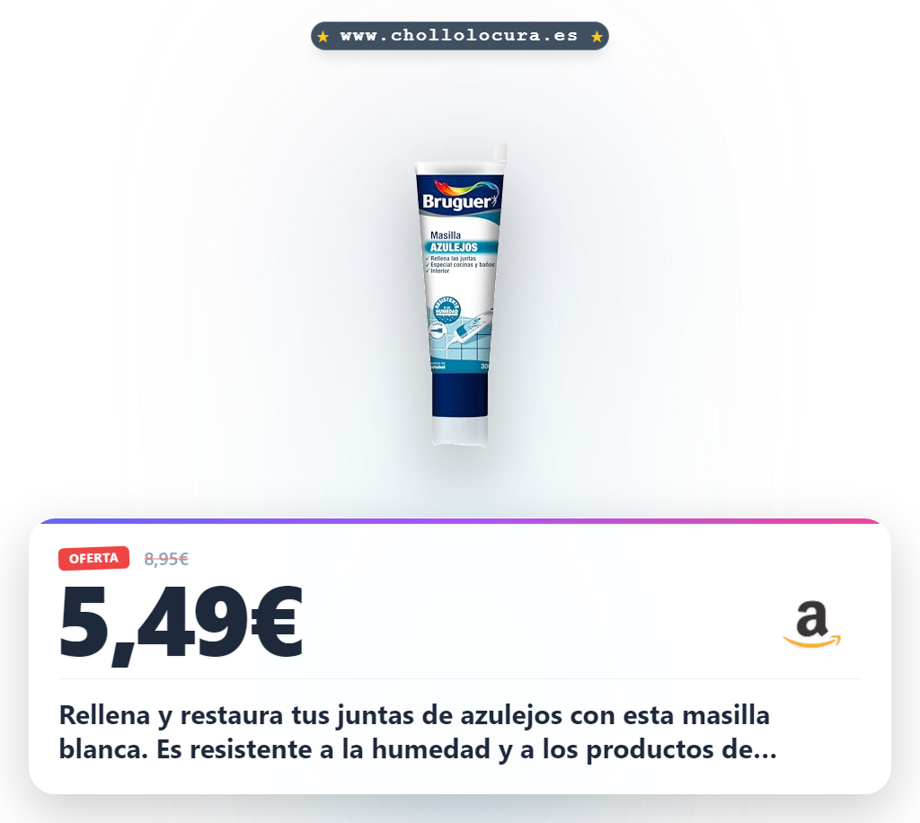 Aprovecha esta masilla blanca resistente para rellenar juntas de azulejos en oferta histórica