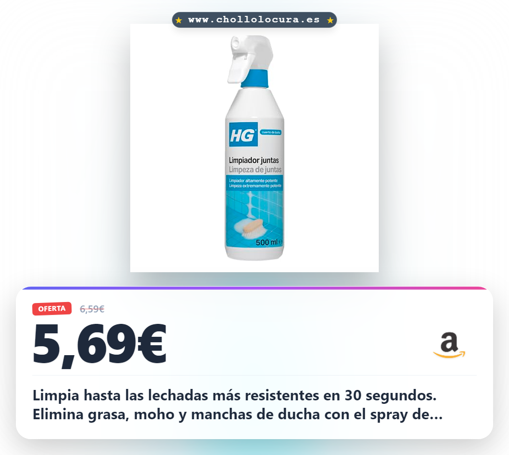 HG Limpiador de Juntas Spray | Blanquea Lechadas de Azulejos, Paredes y Suelos de Cocinas y Baños - 500ml