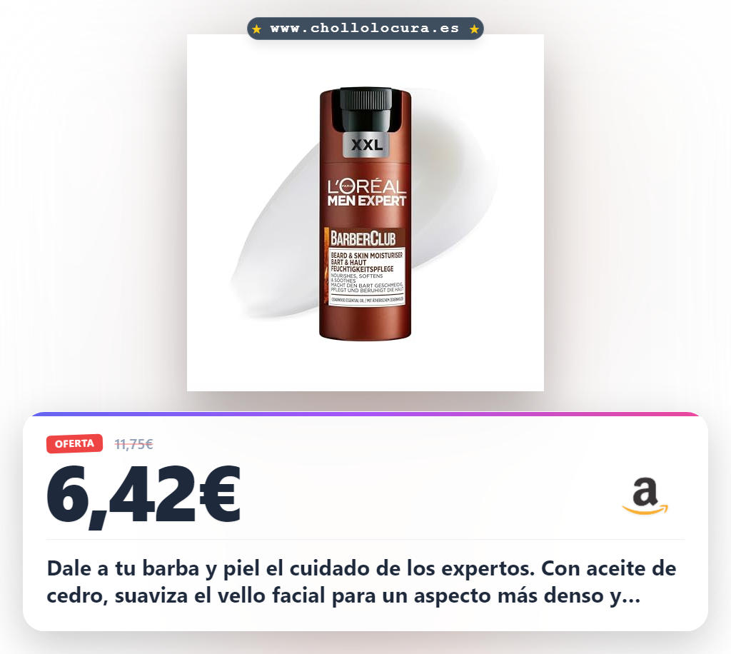 Aprovecha la crema hidratante 2 en 1 L'Oréal Men Expert para barba y piel con aceite de cedro