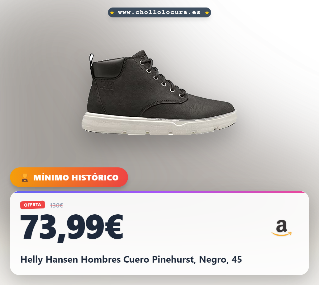 Helly Hansen Hombres Cuero Pinehurst, Negro, 45