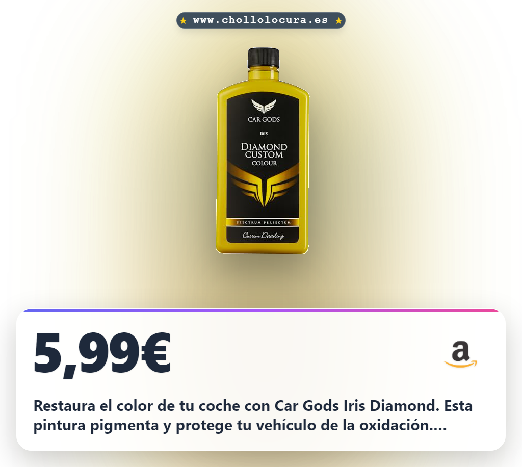 Encuentra el Car Gods Iris Diamond amarillo 500 ml. Restaura, protege y da brillo a tu coche en oferta