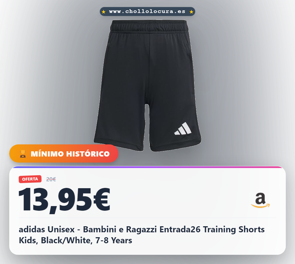 adidas Unisex - Bambini e Ragazzi Entrada26 Training Shorts Kids, Black/White, 7-8 Years