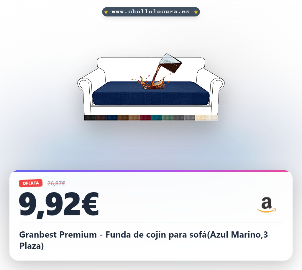 Granbest Premium - Funda de cojín para sofá(Azul Marino,3 Plaza)