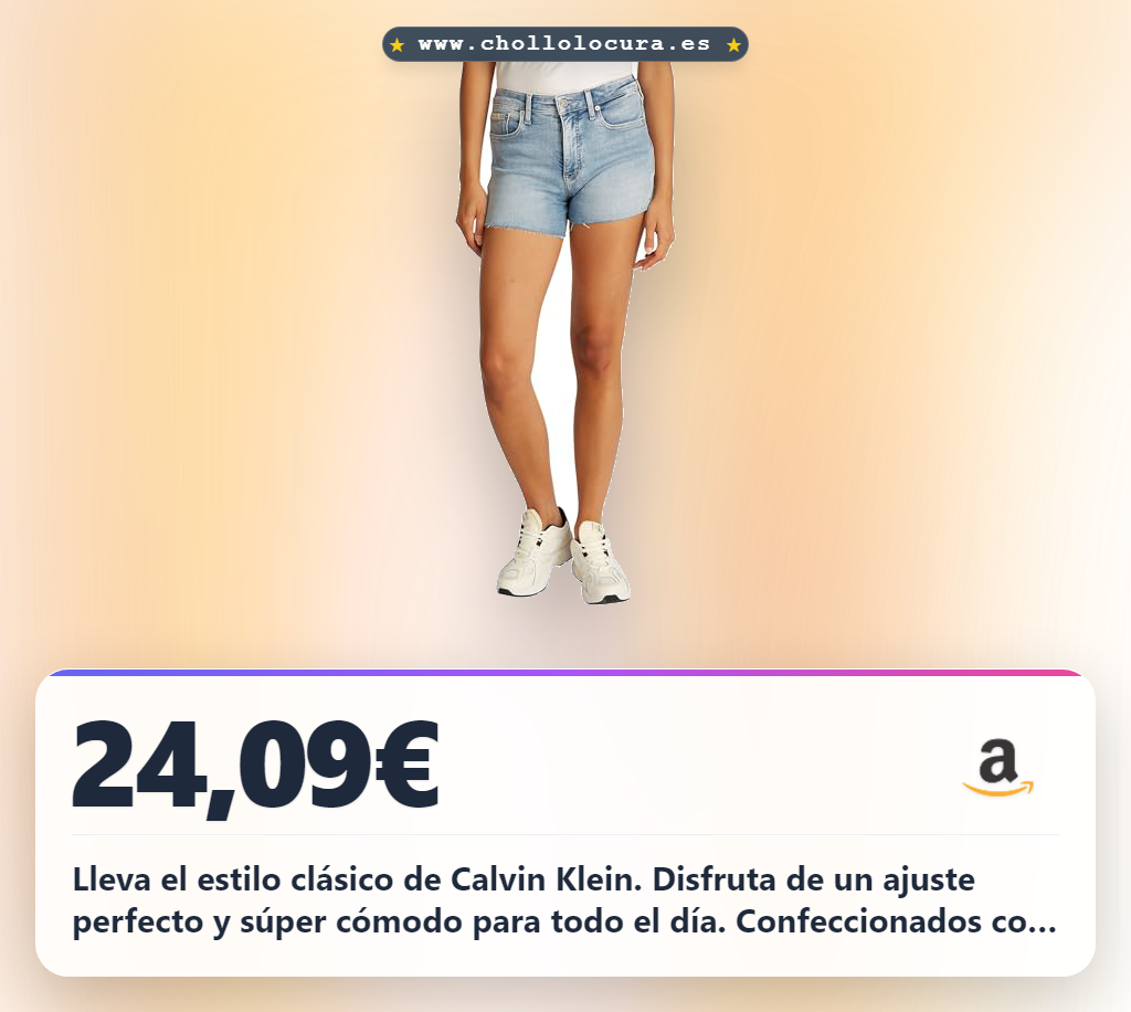 Consigue los vaqueros cortos Calvin Klein azul claro talle medio y 31W en oferta histórica