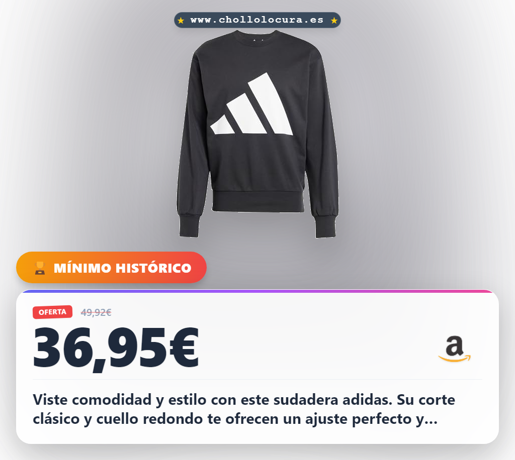 Consigue el sweatshirt adidas Essentials Big Logo en oferta: comodidad y material reciclado al mejor precio