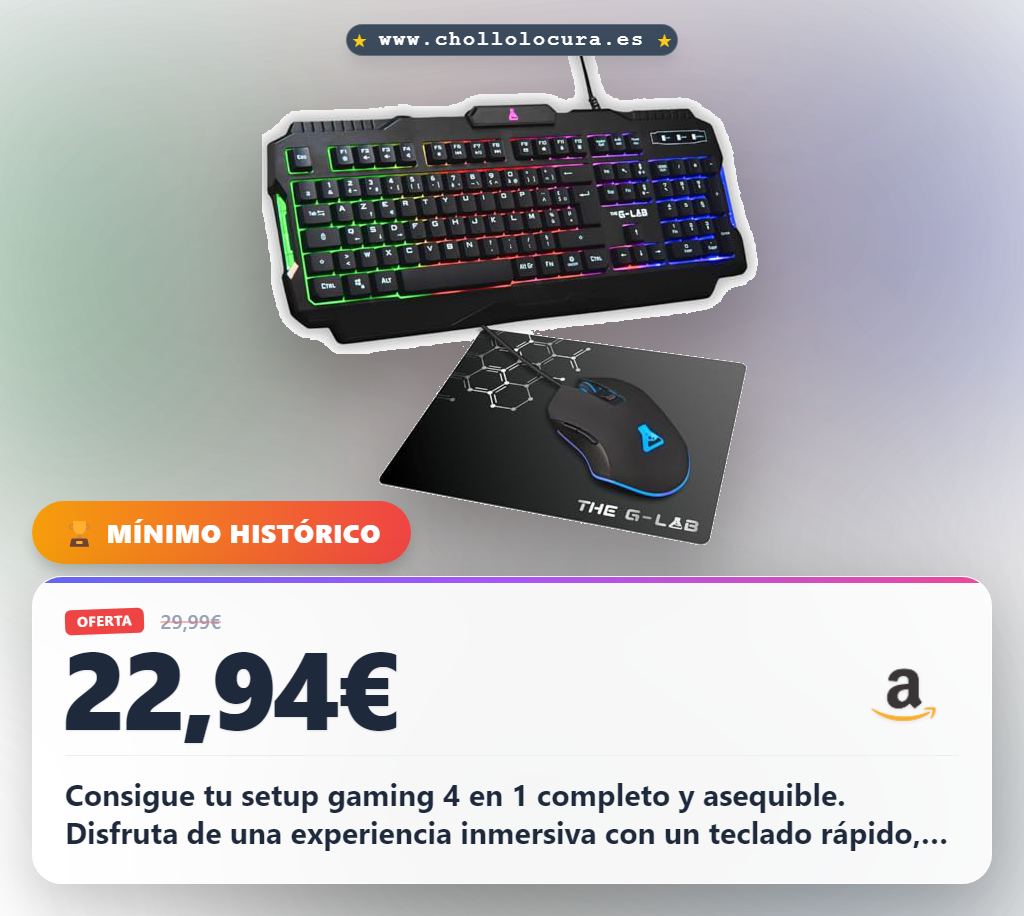 Aprovecha el pack gaming 4 en 1 Combo Helium con teclado ratón y cascos AZERTY FR para PC PS4 Xbox al mejor precio