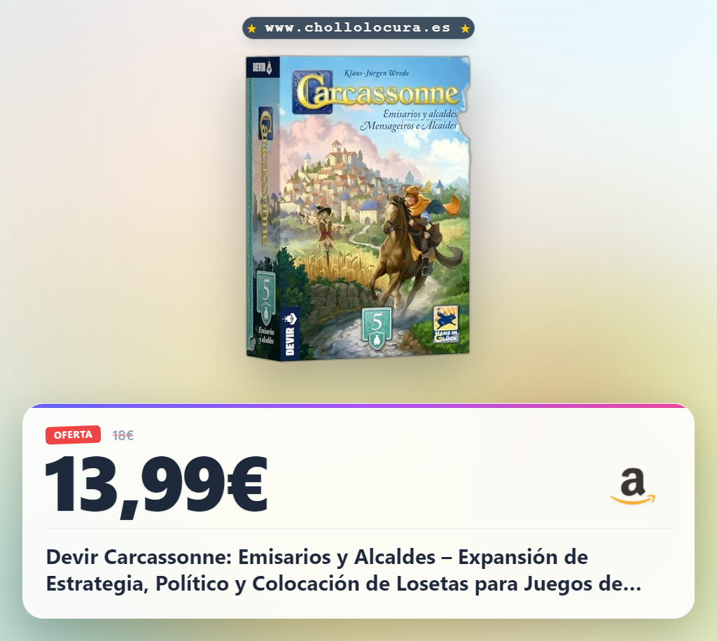 Devir Carcassonne: Emisarios y Alcaldes – Expansión de Estrategia, Político y Colocación de Losetas para Juegos de Mesa Familiares (BGCAREAPS)