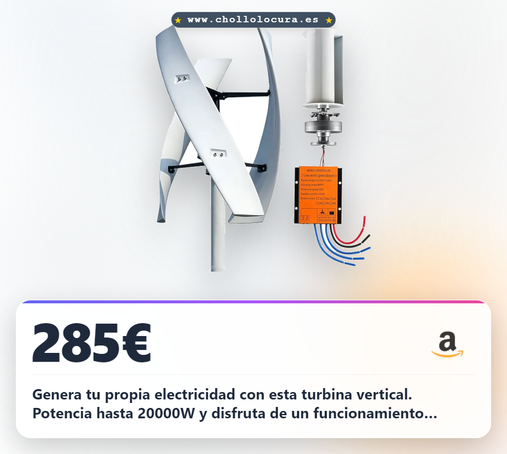 Aprovecha aerogeneradores verticales 16000W y 20000W. Bajo ruido y múltiples voltajes.