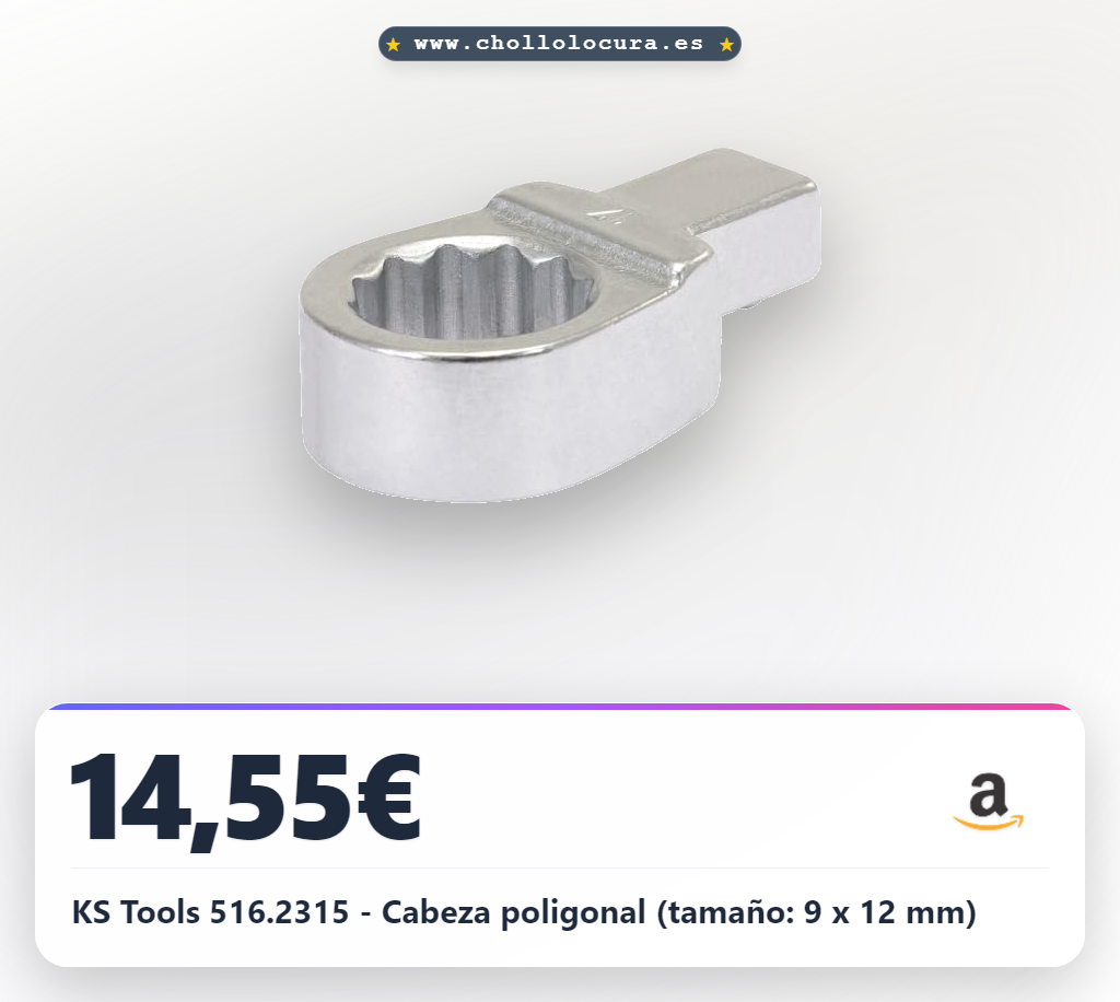 KS Tools 516.2315 - Cabeza poligonal (tamaño: 9 x 12 mm)