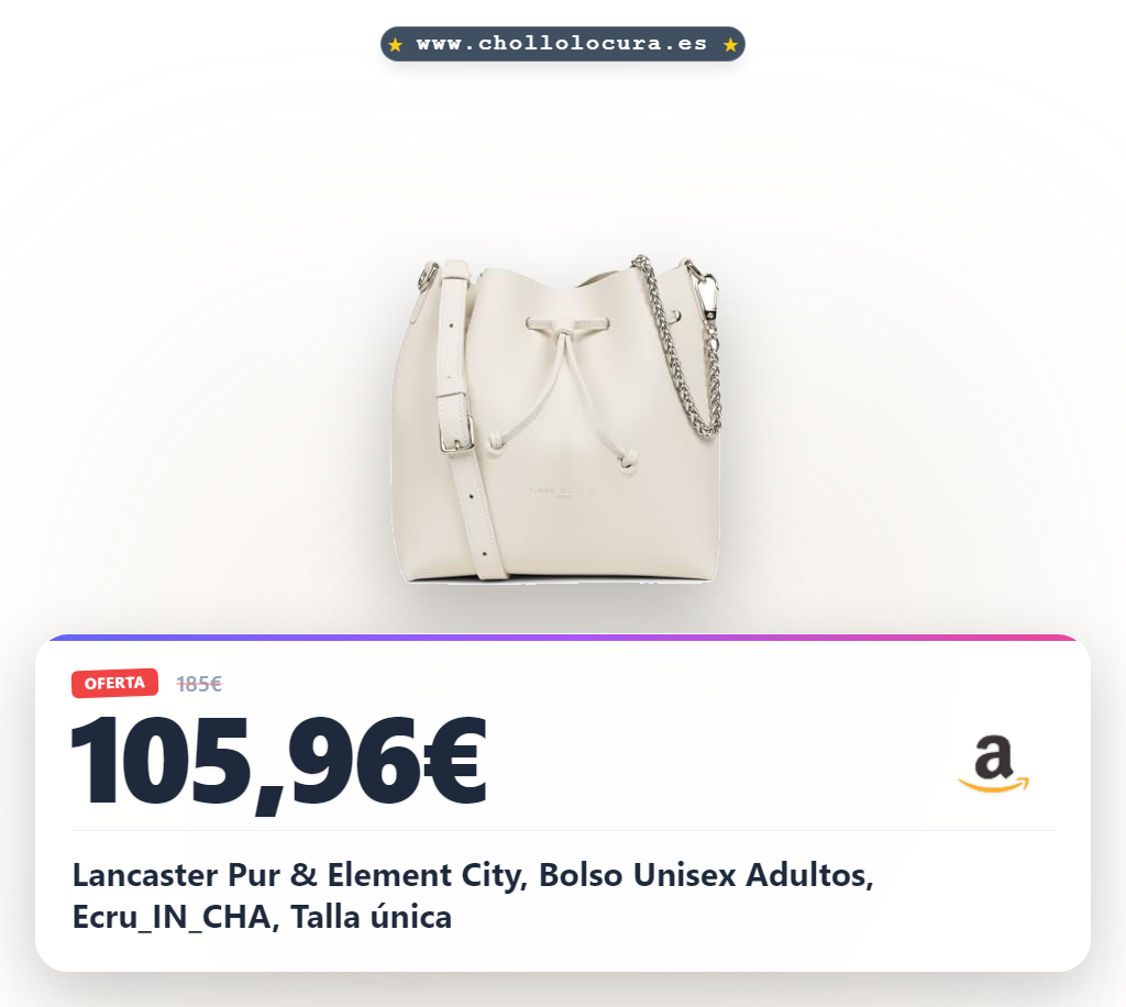 Lancaster Pur & Element City, Bolso Unisex Adultos, Ecru_IN_CHA, Talla única