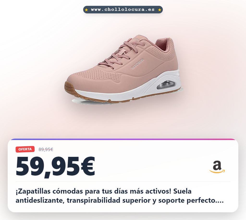 Skechers Uno, Zapatillas Mujer, Blush Durabuck, 38.5 EU