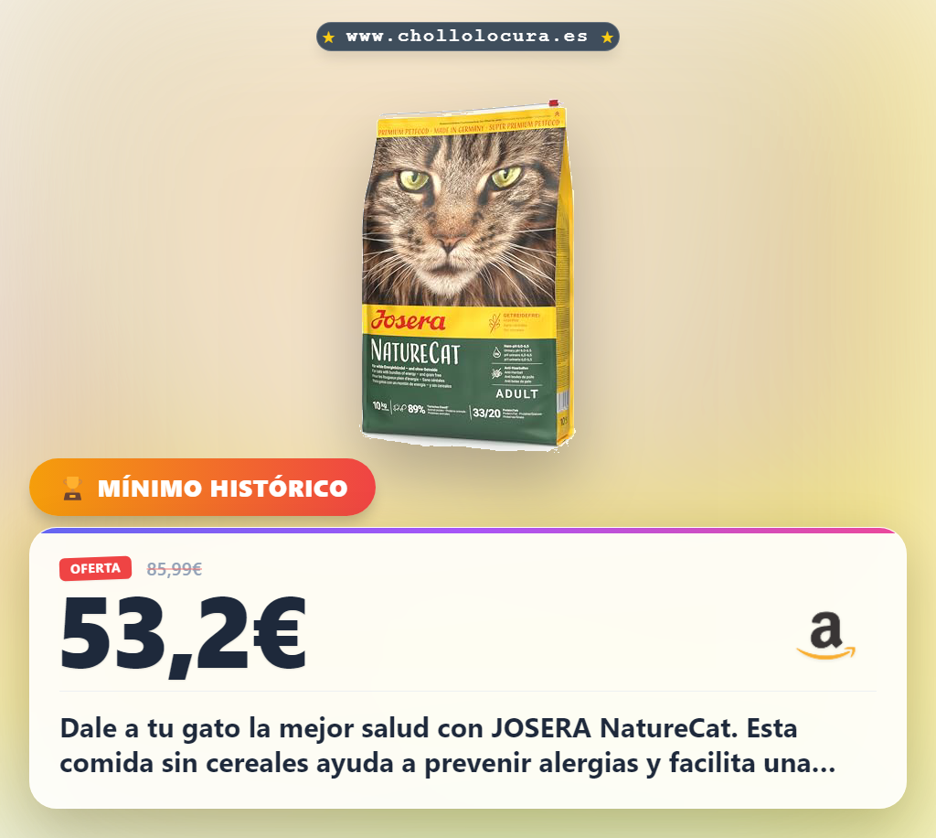 Aprovecha el pienso JOSERA NatureCat sin cereales para gatos adultos con salmón y aves al mejor precio