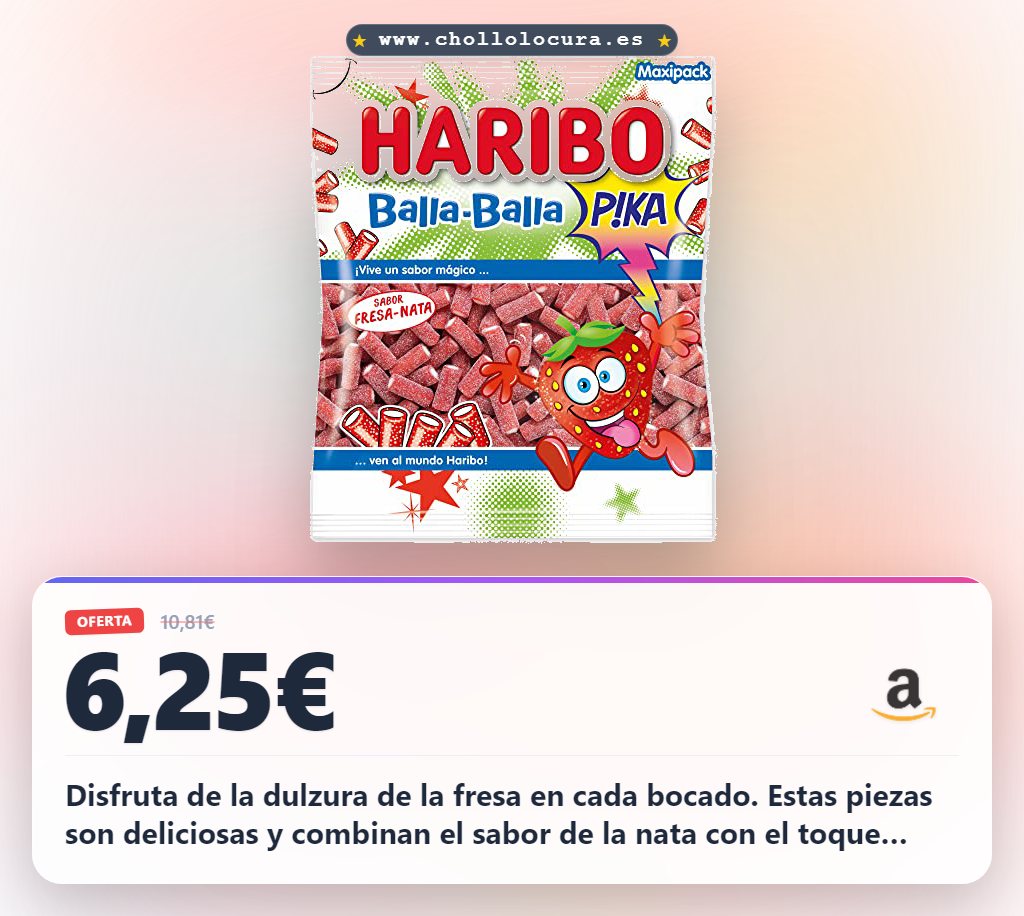 Aprovecha los deliciosos geles Haribo Fresa con pica y nata en oferta histórica