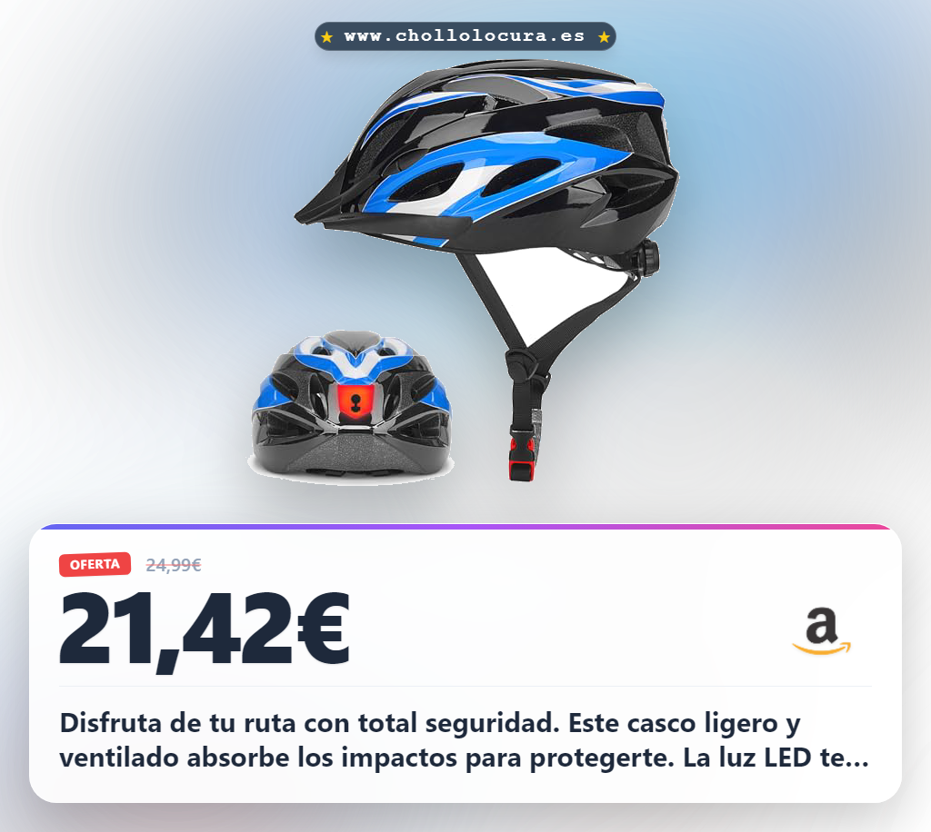 Ahorra en tu casco de ciclismo adulto con luz LED y ventilación al mejor precio del año