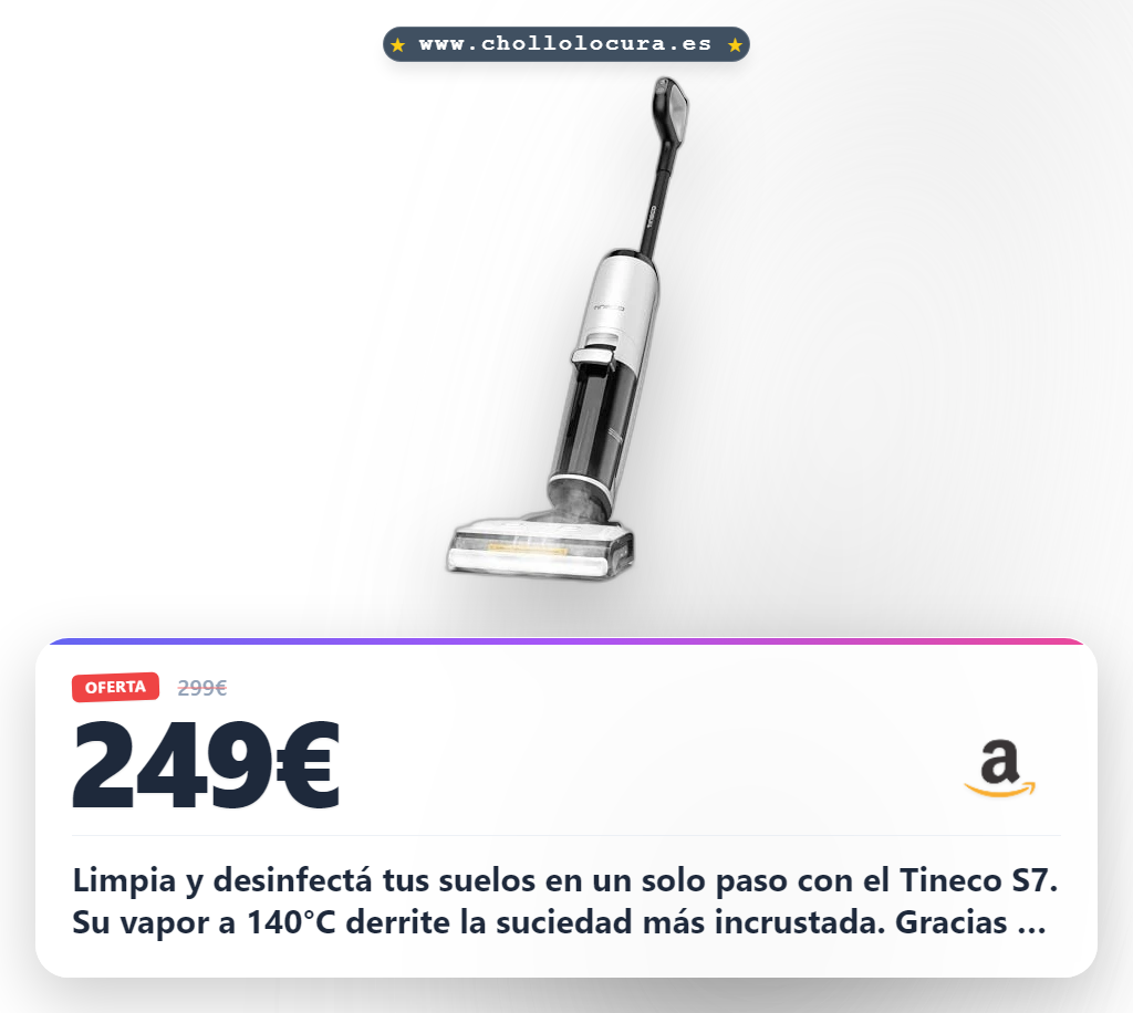 Consigue el Tineco Floor One S7 Limpiador de Suelos Inalámbrico con Vapor 3 en 1 al mejor precio