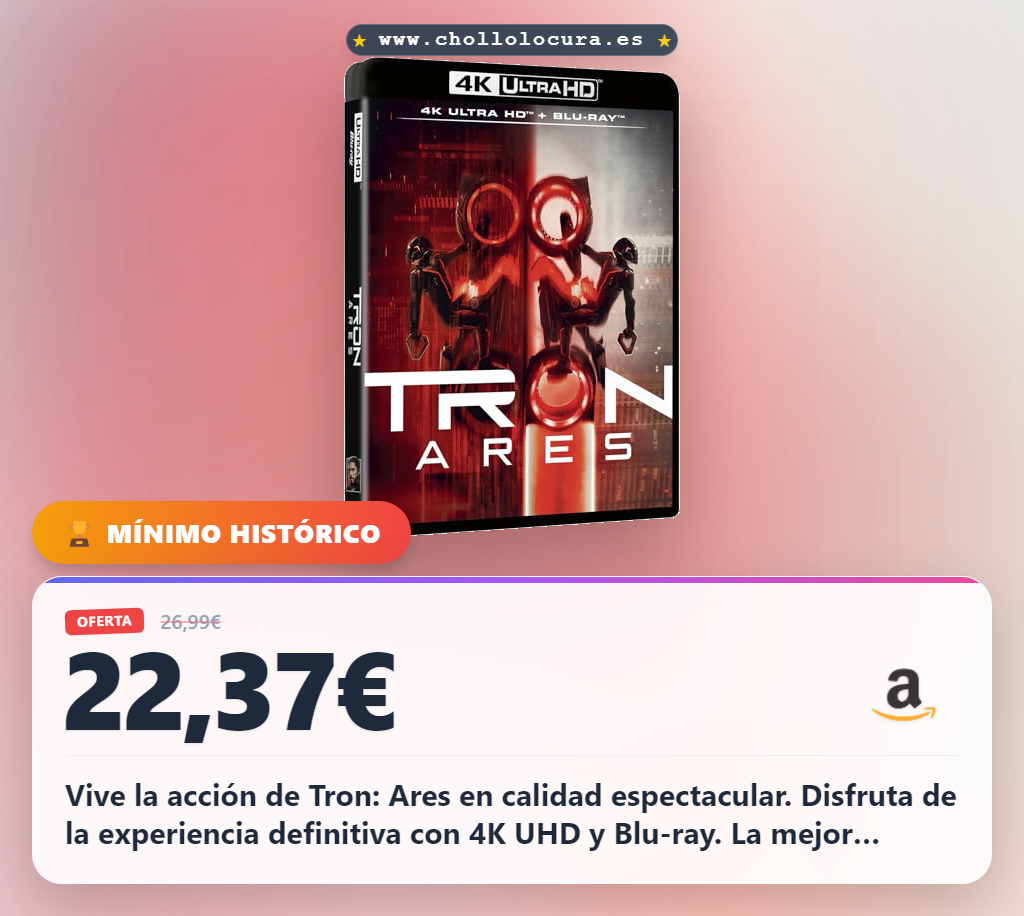 Disfruta de Tron: Ares en 4K UHD y Blu-ray al mejor precio para fans de la saga